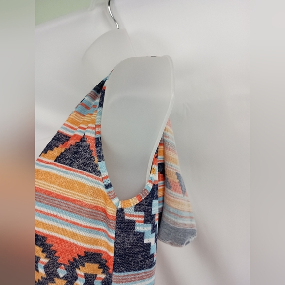 2/$30 Colorful Western Sleeveless Patchwork Knit Hooded Cardigan (#1,290) - Picture 7 of 9